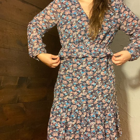 J. Crew Floral Long Sleeve Dress - Picture 3 of 13